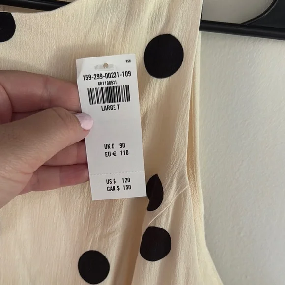 NWT Abercrombie & Fitch polka dot drop waist midi dress - Picture 6 of 6